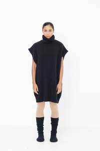 Possum Merino Permanent Collection: U Turtle Vest - Black [ PRE ORDER ]