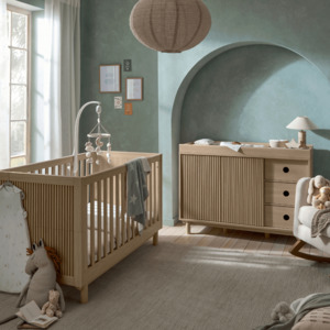 Cots Mattresses: Mamas and Papas Oska Cot + Dresser + Mattress Bundle - Oak
