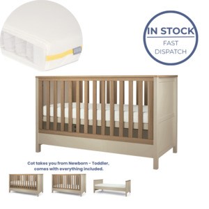 Cots Mattresses: Mamas and Papas Harwell Cashmere Cot + Mattress Bundle