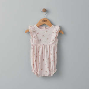 Rompers: Mamas and Papas Sleeveless Pink Floral Shortie Romper