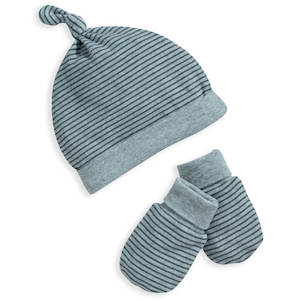 Accessories 1: Mamas and Papas Stripe Hat & Mittens Set