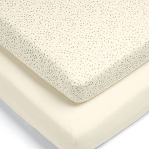 Born To Be Wild Safari Nursery Theme: Mamas and Papas Speckle & Cream Cotbed Fitted Sheet (Pack of 2)