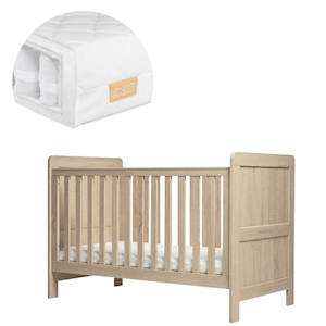 Cots Mattresses: Mamas and Papas Atlas Light Oak Cot + Mattress Bundle