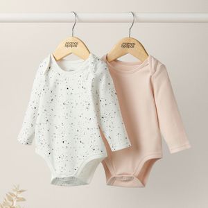 Eos Newborn: Mamas and Papas Spot Long Sleeve Bodysuits - 2 Piece Pack