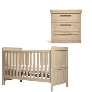 Baby Furniture: Mamas and Papas Atlas Light Oak Bundle - Cot + Dresser
