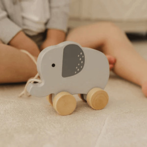 Bubble: Bubble Wooden Elephant Pull Along Toy