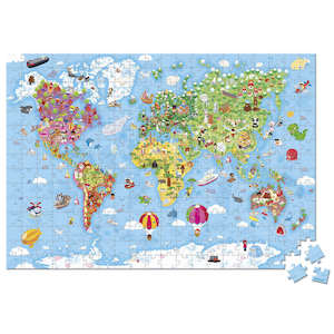 Janod Puzzles Collection: Janod Giant World Puzzle - 300pcs