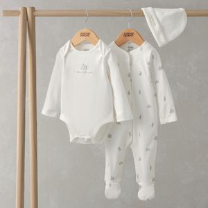 Clothing Sets: Mamas and Papas Bunny Onesie, Bodysuit & Hat - 3 Piece Set