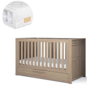 Mamas and Papas Franklin Oak Bundle - Cot + Mattress **PRE-ORDERS, SHIPPING LATE MARCH**