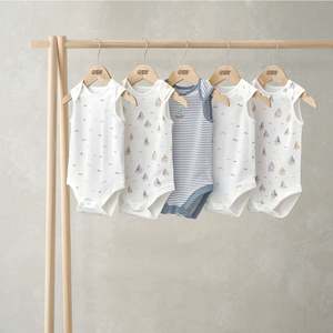 Bodysuits: Mamas and Papas Nautical Sleeveless Bodysuits - 5 Pack