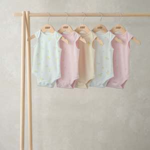 Mamas and Papas Lemon Sleeveless Bodysuits - 5 Pack