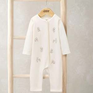 All In Ones: Mamas and Papas Embroided Teddy Bear Romper