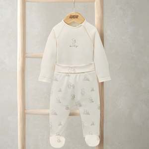 Clothing Sets: Mamas and Papas Bear Bodysuit & Bear Print Pants - 2 Piece Set