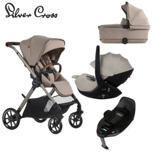 Stroller Bundles: Silver Cross Reef 2 Stroller Bundle with Glide 360 Capsule & Base - Frappe *Pre-Order, will all ship Late Feb*