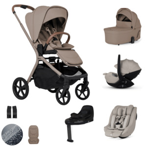 Silver Cross: Silver Cross Breez Lightweight Stroller Ultimate 360 Family Car Seat Bundle - Champagne *Pre-Order, May Delivery*