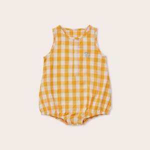 General: OLIVE AND THE CAPTAIN - AMBER GINGHAM BUBBLE ROMPER