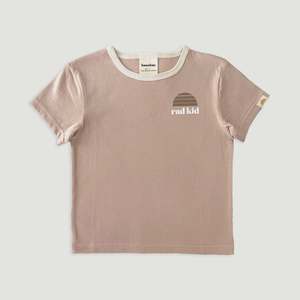 Wear: BANABAE- RAD KID MAUVE RINGER TEE