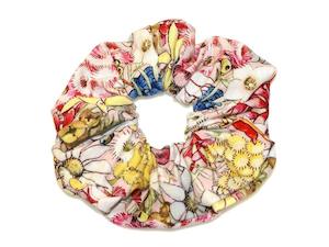 Wear: GOODIE GUMDROPS MAY GIBBS MAY'S GARDEN SCRUNCHIE - PINK & BRIGHT FLORAL