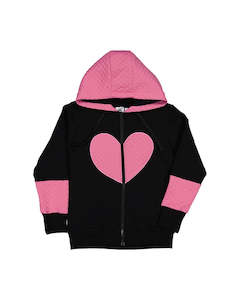 Kissed By Radicool: KISSED BY RADICOOL - QUILTED HEART ZIP HOOD