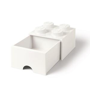 Lego: LEGO BRICK DRAWER 4 KNOBS - WHITE