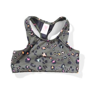 MUNSTER SAGE T BAR CROP TOP OLIVE LEOPARD POTION