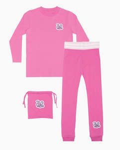 The Girl Club: THE GIRL CLUB - PJ SET  WAVY SNAKE BUBBLEGUM PINK
