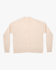 The Girl Club: THE GIRL CLUB - CREAM ORGANIC LACE KNIT CARDIGAN