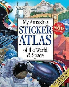 Hinkler: MY AMAZING STICKER ATLAS OF THE WORLD & SPACE