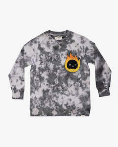 Band Of Boys 1: BAND OF BOYS - GREY TIE-DYE FLAME GUY CREW