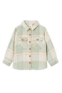 MILKY KIDS - SOFT GREEN CHECK OVERSHIRT