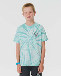 Boys Tee Shirts: RIP CURL SHRED ROCK TIE DYE TEE - AQUA