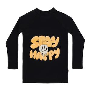 Boys Tee Shirts: BAND OF BOYS Rashie Stay Happy - Black