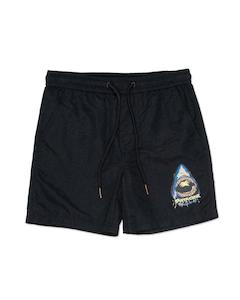 Boys Swimwear: SANTA CRUZ  Beach Shorts - Speed Wheels Shark - Black