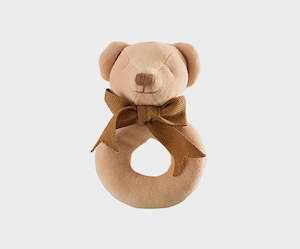 Maud N Lil: MAUD N LIL Soft Toy Ring Rattle - Cubby the Teddy Bear