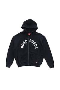 Good Goods: GOOD GOODS - DILLON ZIP HOOD VARSITY PRINT BLACK