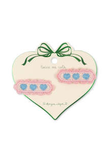 Jewellery 1: KONGES SLOJD - HEART EMBROIDIDERY HAIR CLIP BUTTERCREAM