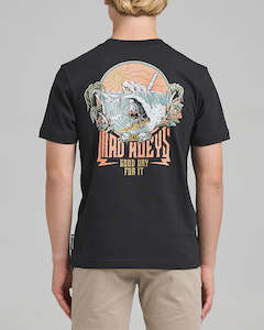 The Mad Hueys: THE MAD HUEYS - TROPIC FROTHIN CLUB YOUTH TEE BLACK