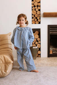 ELMA - MARIGOLD BLOUSE CORNFLOWER GINGHAM