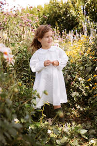 Elma: ELMA - AMELIA DRESS WITH LINING MINI DAISY EMBROIDED COTTON