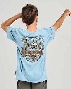 THE MAD HUEYS - THE SEA CAPTAIN TEE STEEL BLUE