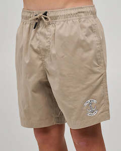 THE MAD HUEYS - SKULL ANCHOR VOLLEY SHORTS TAUPE