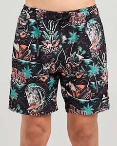 The Mad Hueys: THE MAD HUEYS - SHE'LL BE RIGHT SWIM SHORTS BLACK