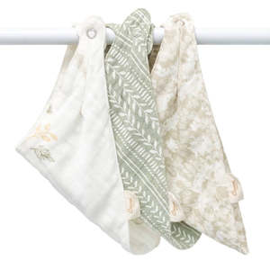 CRANE BABY -Muslin Bib Set 3 Pack - Willow Prints