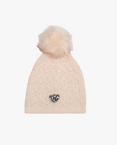 THE GIRL CLUB - CREAM ORGANIC LACE KNIT BEANIE