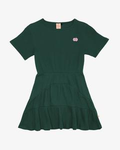 THE GIRL CLUB TSHIRT PANEL DRESS DEEP GREEN RIB