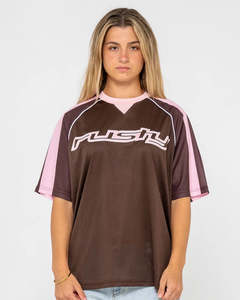 All Girls: RUSTY - NAPLES CONTRAST OVERSIZED MESH SPORTS JERSEY