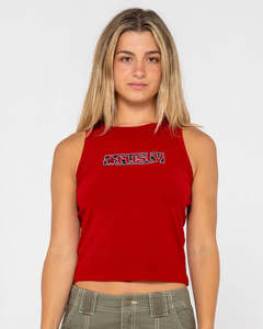 All Girls: RUSTY - RED RAW ARCHIVAL RACER TANK RED