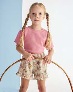 All Girls: KAPOW - ROSETTE RIB PUFF SLEEVE TEE