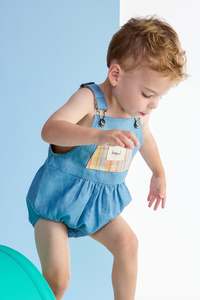 KAPOW - RAINBOW DENIM ROMPER