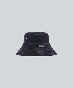 Sonnie: SONNIE - NYLON BUCKET HAT CONTRAST STITCHING INK